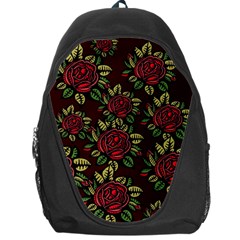 A Red Rose Tiling Pattern Backpack Bag by Nexatart