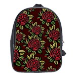 A Red Rose Tiling Pattern School Bags (XL)  Front