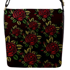 A Red Rose Tiling Pattern Flap Messenger Bag (s) by Nexatart