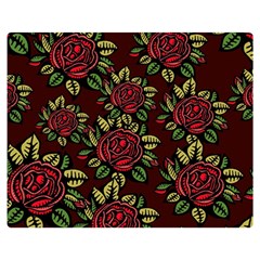 A Red Rose Tiling Pattern Double Sided Flano Blanket (medium)  by Nexatart