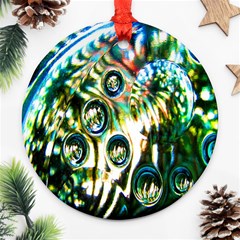 Dark Abstract Bubbles Ornament (round) by Nexatart