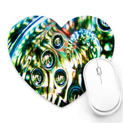 Dark Abstract Bubbles Heart Mousepads by Nexatart