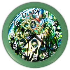 Dark Abstract Bubbles Color Wall Clocks by Nexatart