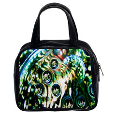 Dark Abstract Bubbles Classic Handbags (2 Sides) by Nexatart