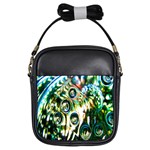 Dark Abstract Bubbles Girls Sling Bags Front