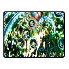 Dark Abstract Bubbles Double Sided Fleece Blanket (small)  by Nexatart