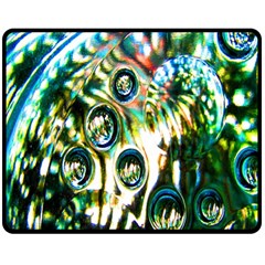 Dark Abstract Bubbles Double Sided Fleece Blanket (medium)  by Nexatart