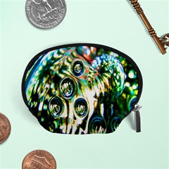 Dark Abstract Bubbles Accessory Pouches (small)  by Nexatart