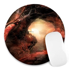 3d Illustration Of A Mysterious Place Round Mousepads by Nexatart