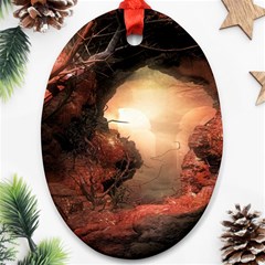 3d Illustration Of A Mysterious Place Ornament (oval) by Nexatart