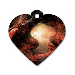 3d Illustration Of A Mysterious Place Dog Tag Heart (two Sides) by Nexatart