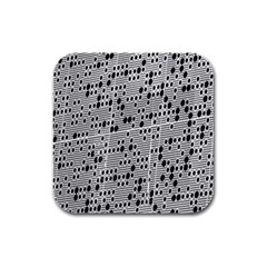 Metal Background With Round Holes Rubber Square Coaster (4 Pack)  by Nexatart