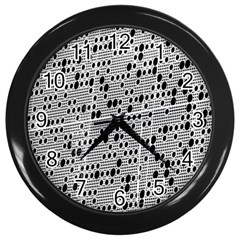 Metal Background With Round Holes Wall Clocks (black) by Nexatart