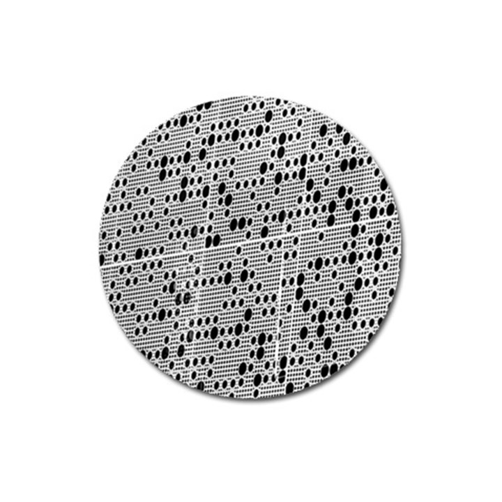 Metal Background With Round Holes Magnet 3  (Round)