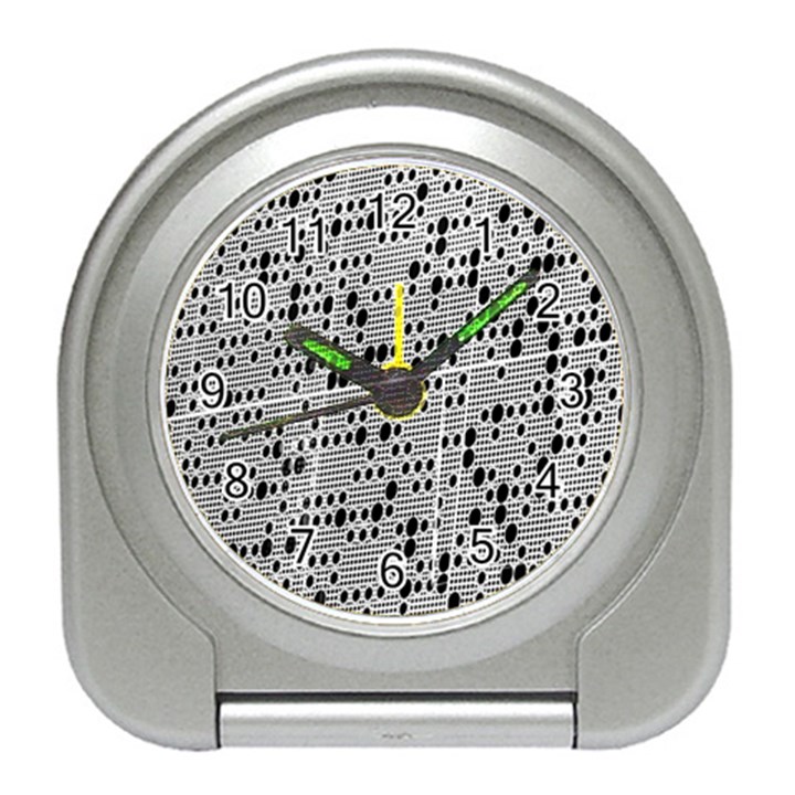 Metal Background With Round Holes Travel Alarm Clocks