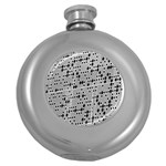 Metal Background With Round Holes Round Hip Flask (5 oz) Front