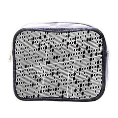 Metal Background With Round Holes Mini Toiletries Bags by Nexatart