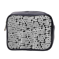 Metal Background With Round Holes Mini Toiletries Bag 2-side by Nexatart