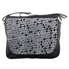 Metal Background With Round Holes Messenger Bags by Nexatart