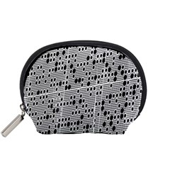 Metal Background With Round Holes Accessory Pouches (small)  by Nexatart