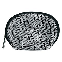 Metal Background With Round Holes Accessory Pouches (medium)  by Nexatart