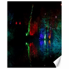 Illuminated Trees At Night Near Lake Canvas 16  X 20   by Nexatart