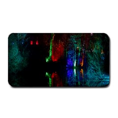 Illuminated Trees At Night Near Lake Medium Bar Mats by Nexatart