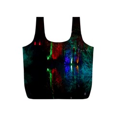 Illuminated Trees At Night Near Lake Full Print Recycle Bags (s)  by Nexatart