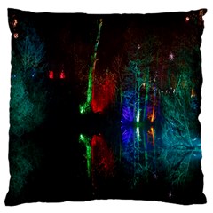 Illuminated Trees At Night Near Lake Standard Flano Cushion Case (two Sides) by Nexatart