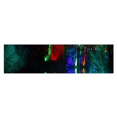 Illuminated Trees At Night Near Lake Satin Scarf (oblong) by Nexatart