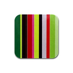 Stripe Background Rubber Square Coaster (4 Pack)  by Nexatart