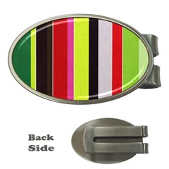 Stripe Background Money Clips (oval)  by Nexatart