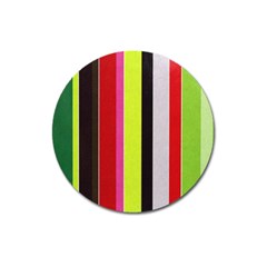 Stripe Background Magnet 3  (round) by Nexatart