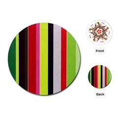 Stripe Background Playing Cards (round)  by Nexatart