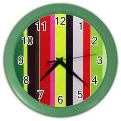 Stripe Background Color Wall Clocks by Nexatart