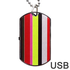 Stripe Background Dog Tag Usb Flash (two Sides)