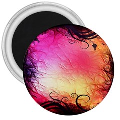 Floral Frame Surrealistic 3  Magnets by Nexatart