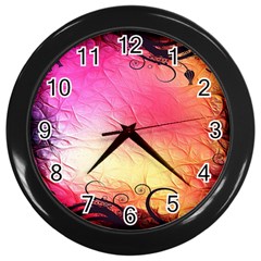 Floral Frame Surrealistic Wall Clocks (black) by Nexatart