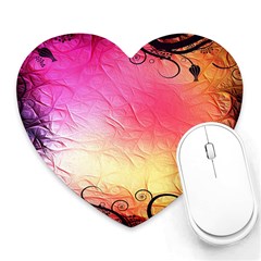 Floral Frame Surrealistic Heart Mousepads by Nexatart