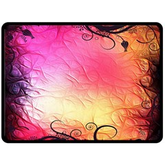 Floral Frame Surrealistic Fleece Blanket (large)  by Nexatart