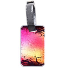 Floral Frame Surrealistic Luggage Tags (two Sides) by Nexatart