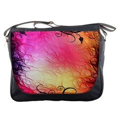 Floral Frame Surrealistic Messenger Bags by Nexatart