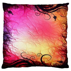 Floral Frame Surrealistic Large Cushion Case (two Sides) by Nexatart