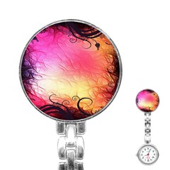 Floral Frame Surrealistic Stainless Steel Nurses Watch by Nexatart