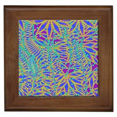 Abstract Floral Background Framed Tiles by Nexatart