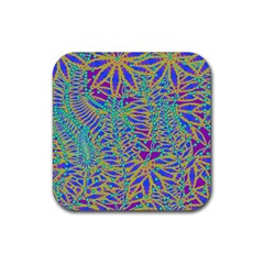 Abstract Floral Background Rubber Coaster (square)  by Nexatart