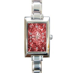 Water Drops Red Rectangle Italian Charm Watch by Nexatart