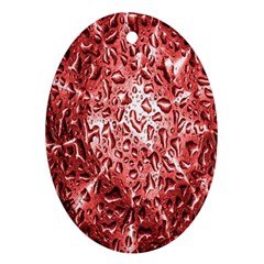 Water Drops Red Oval Ornament (two Sides)