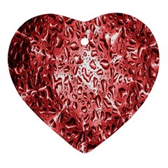 Water Drops Red Heart Ornament (two Sides) by Nexatart