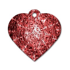 Water Drops Red Dog Tag Heart (one Side) by Nexatart